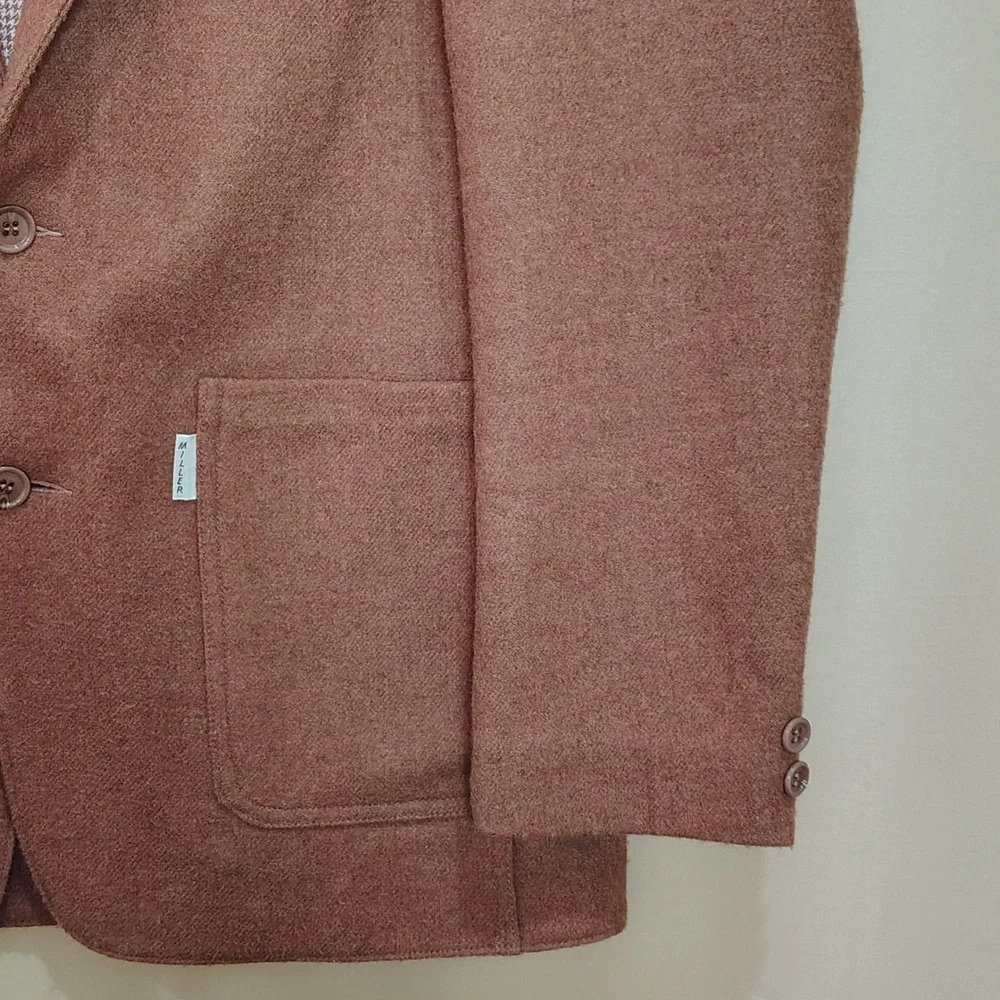 Vintage Marc Miller Laine Wool Blend French Blazer Men Small Parisian Old Money